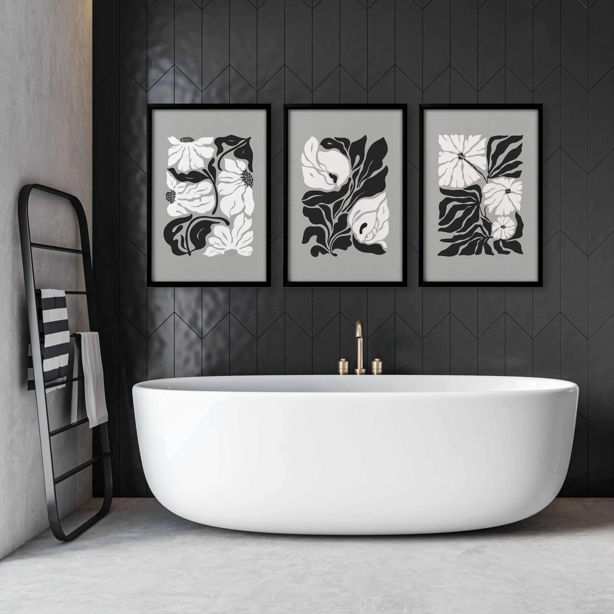Posters For Bathrooms | Set of 3 Botanical Wall art Prints - Image 3