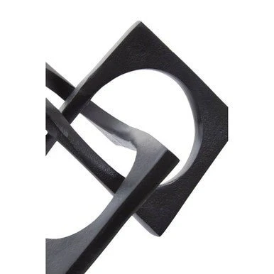 Prato Black Finish Square Knot Sculpture - Image 10