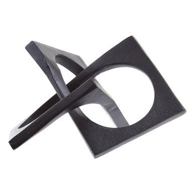 Prato Black Finish Square Knot Sculpture - Image 12