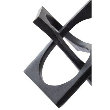 Prato Black Finish Square Knot Sculpture - Image 9