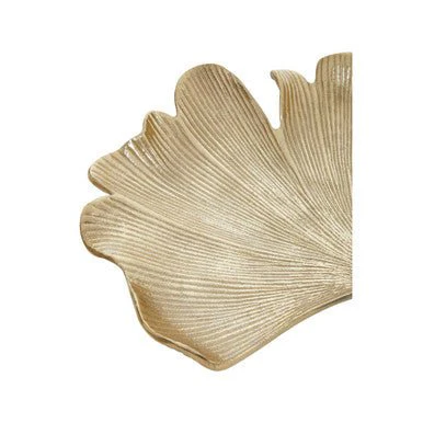 Prato Large Antique Gold Finish Ginkgo Dish - Image 7