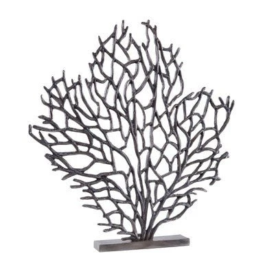 Prato Large Black Nickel Finish Coral Sculpture - Image 5