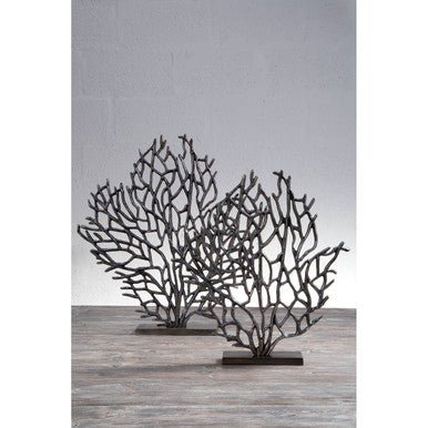Prato Large Black Nickel Finish Coral Sculpture - Image 6