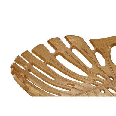 Prato Monstera Large Gold Finish Leaf Dish - Image 12