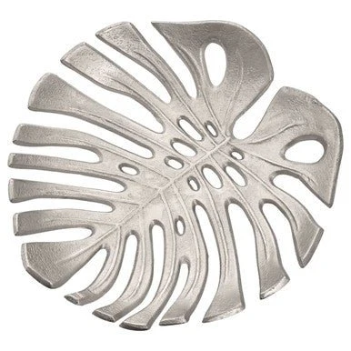 Prato Monstera Small Silver Finish Leaf Dish - Image 5