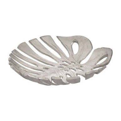Prato Monstera Small Silver Finish Leaf Dish - Image 6