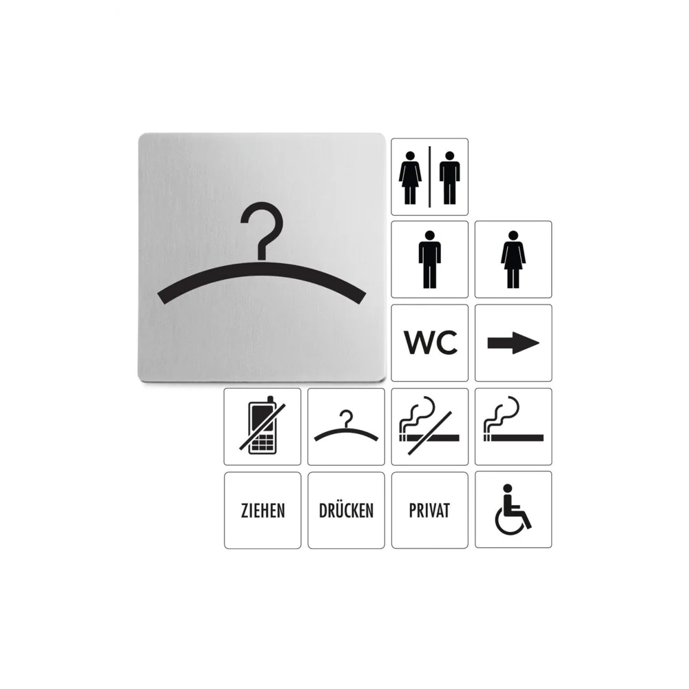 Premium Indici Cloakroom Sign - Brushed Steel Elegance - Image 2