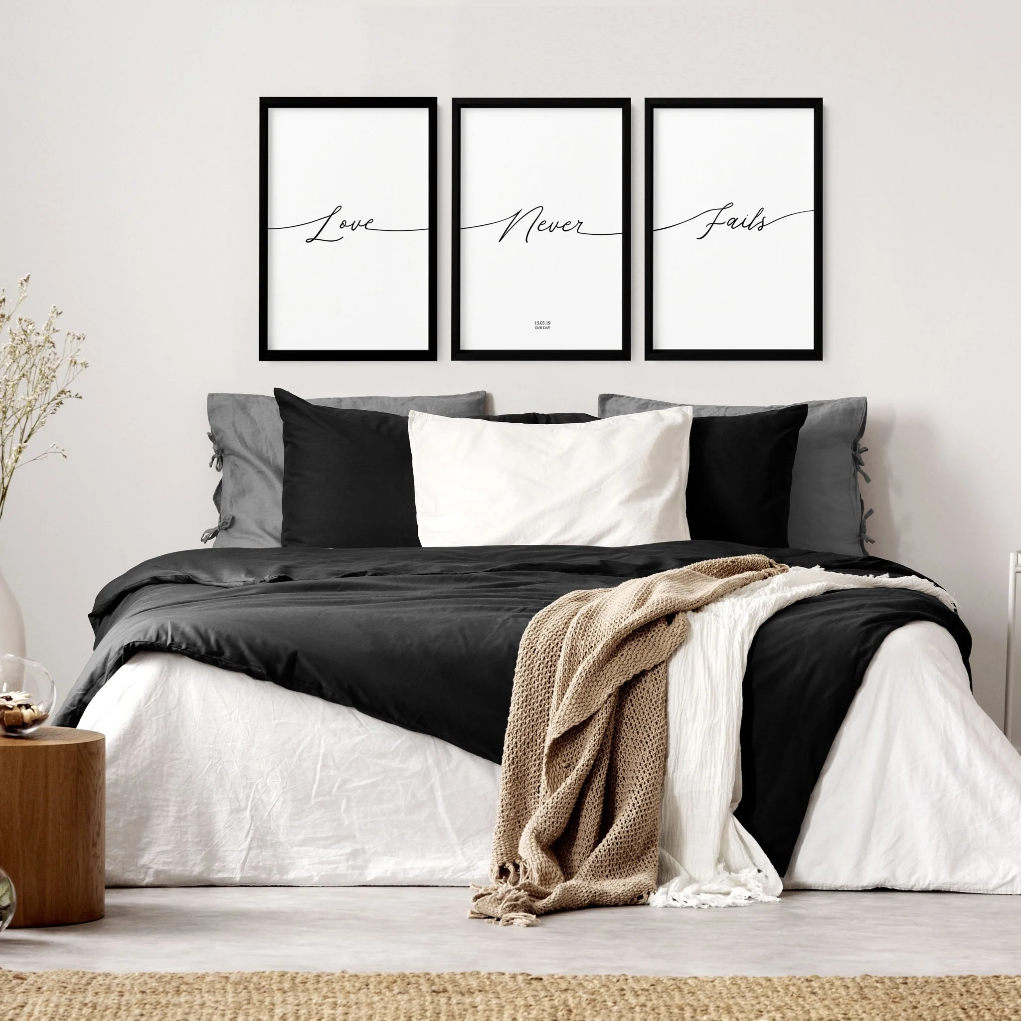 Love word art for walls | set of 3 Bedroom wall art prints - Image 3