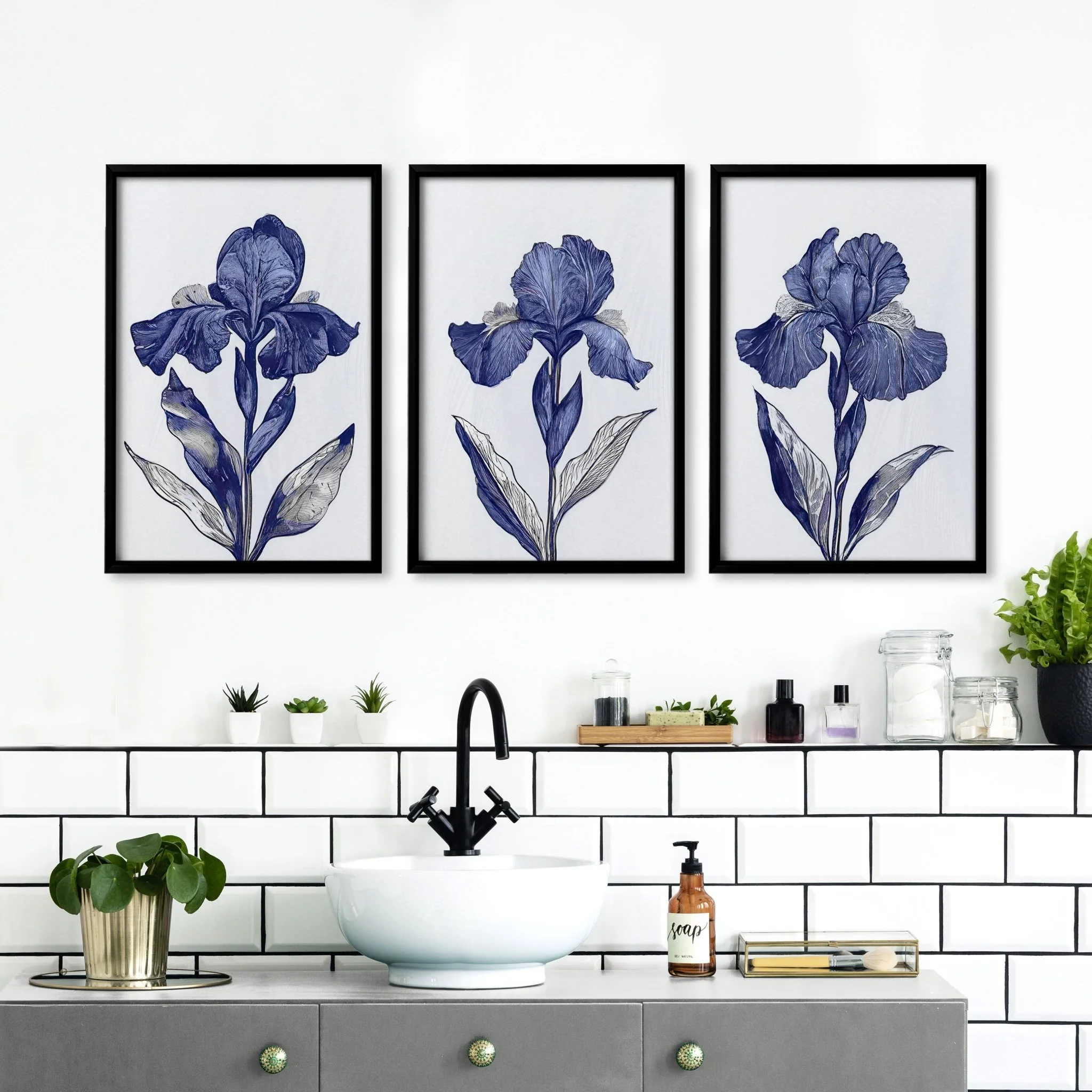 Prints For Bathroom | Set of 3 Botanical Wall art Prints - Image 3