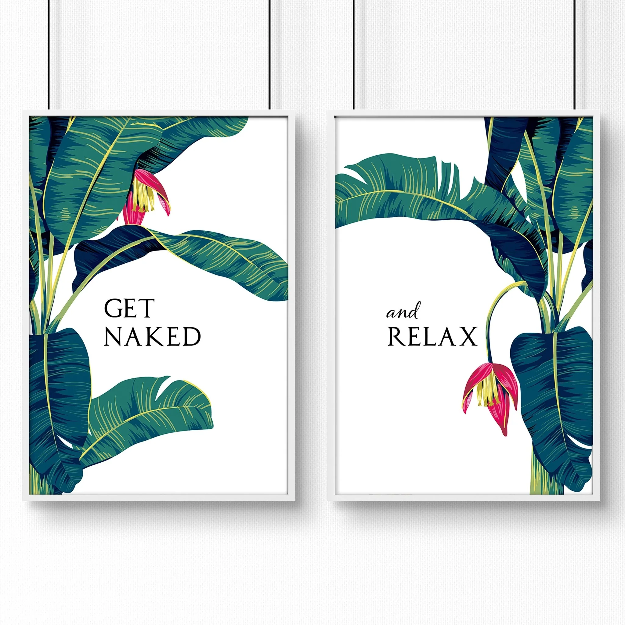 Prints for the bathroom walls | Set of 2 Tropical  wall art - Image 7