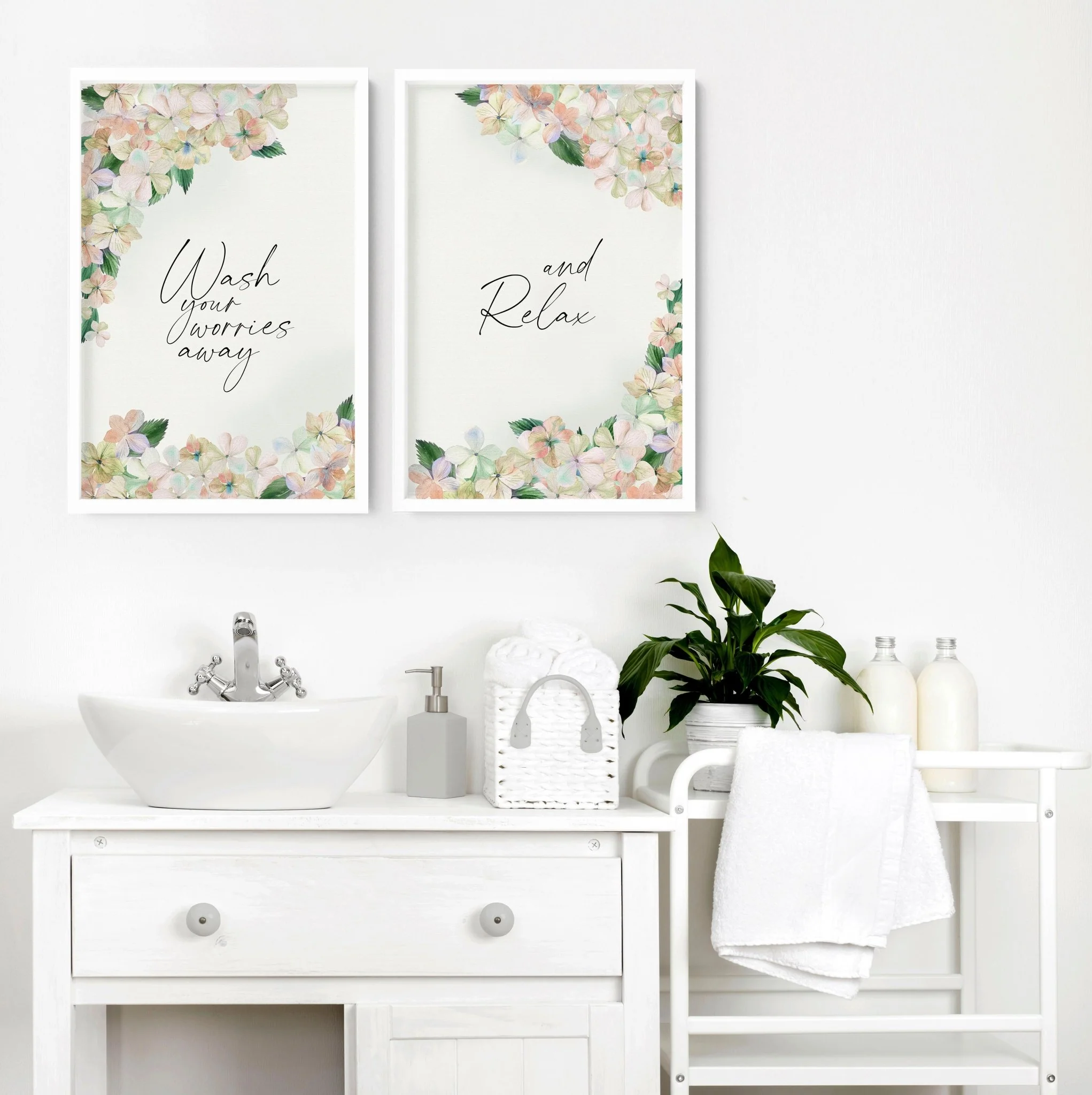 Prints of flowers for the bathroom | Set of 2 wall art prints - Image 5