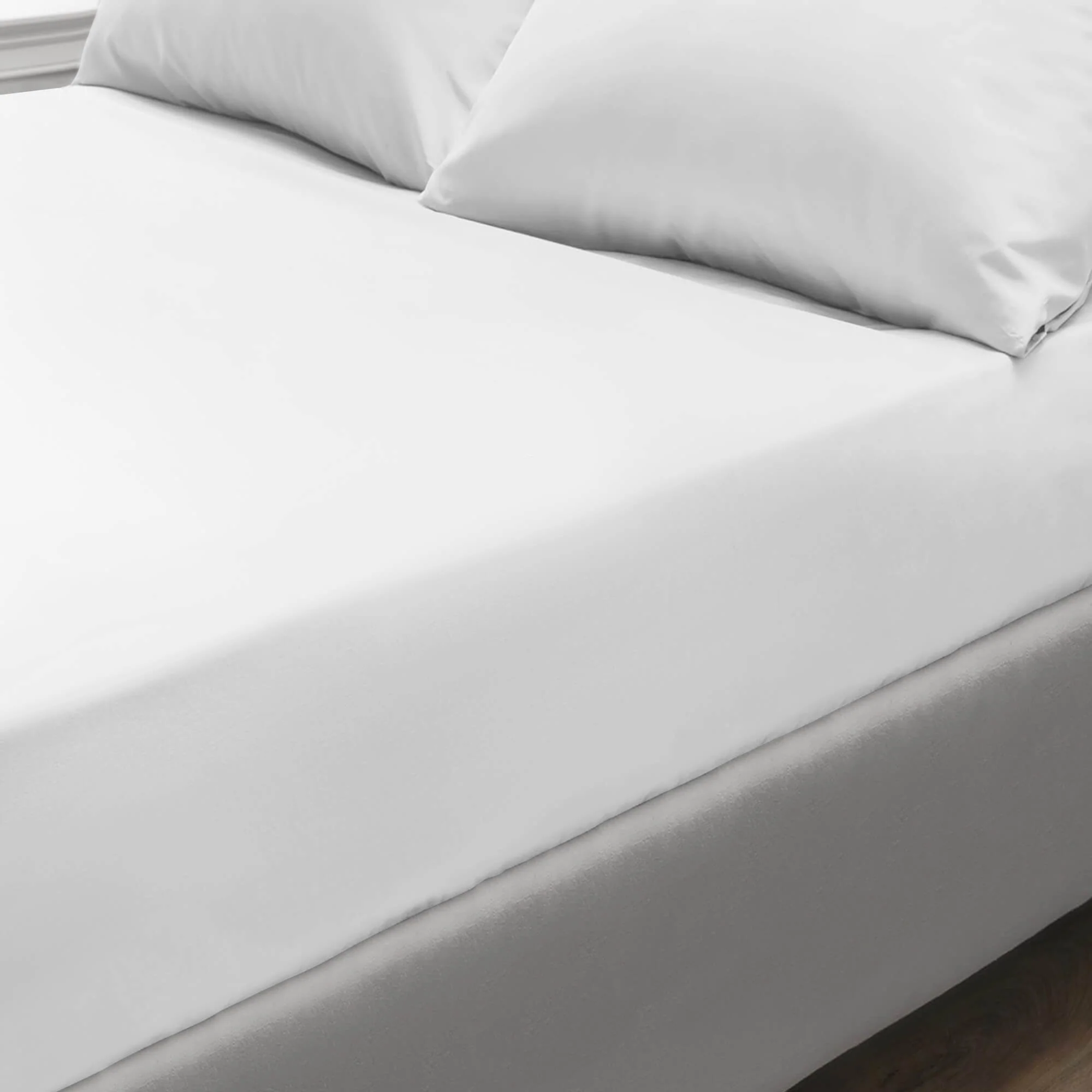Pure Egyptian Cotton Duvet Cover Bed Set in Plain White - Image 3