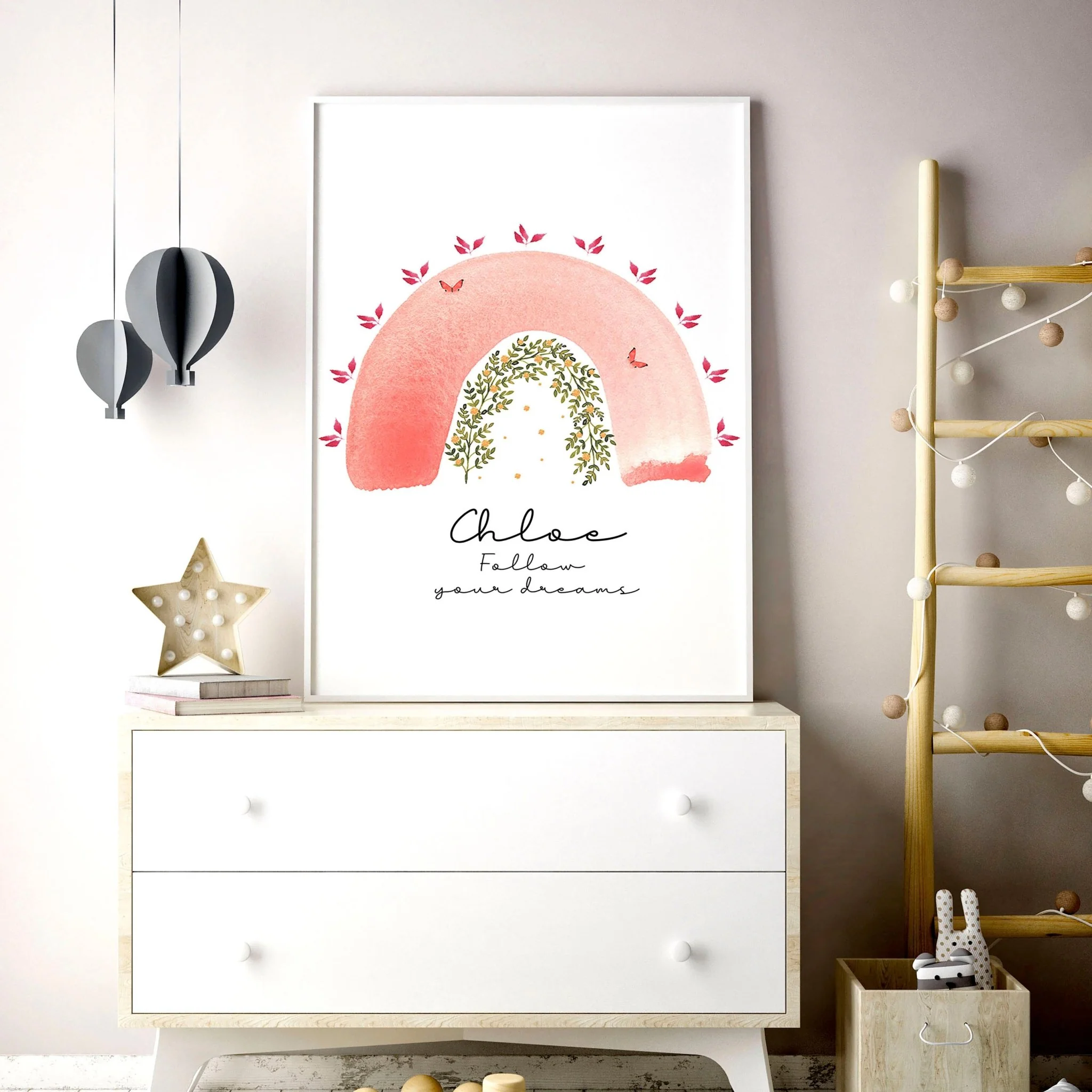 Rainbow prints | Personalised Wall art for Girls' room - Image 4