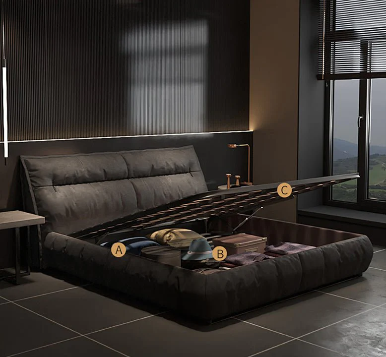 Raj King Size, Super King Size Bed With Storage, Dark Grey - Image 9