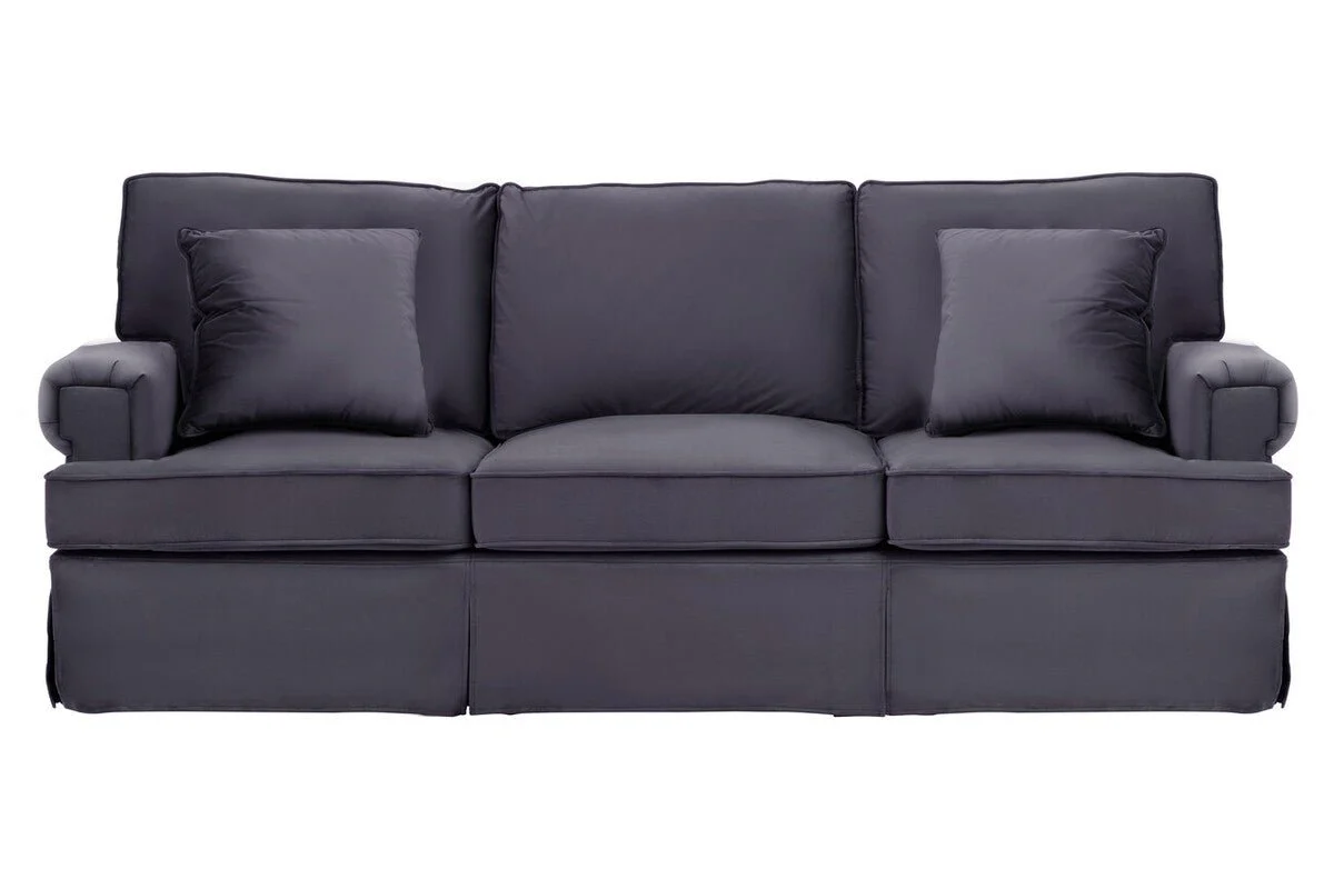 Ralph Three Seat Black Velvet Sofa - Image 10