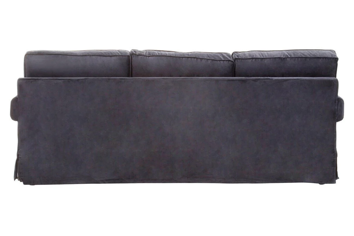 Ralph Three Seat Black Velvet Sofa - Image 12