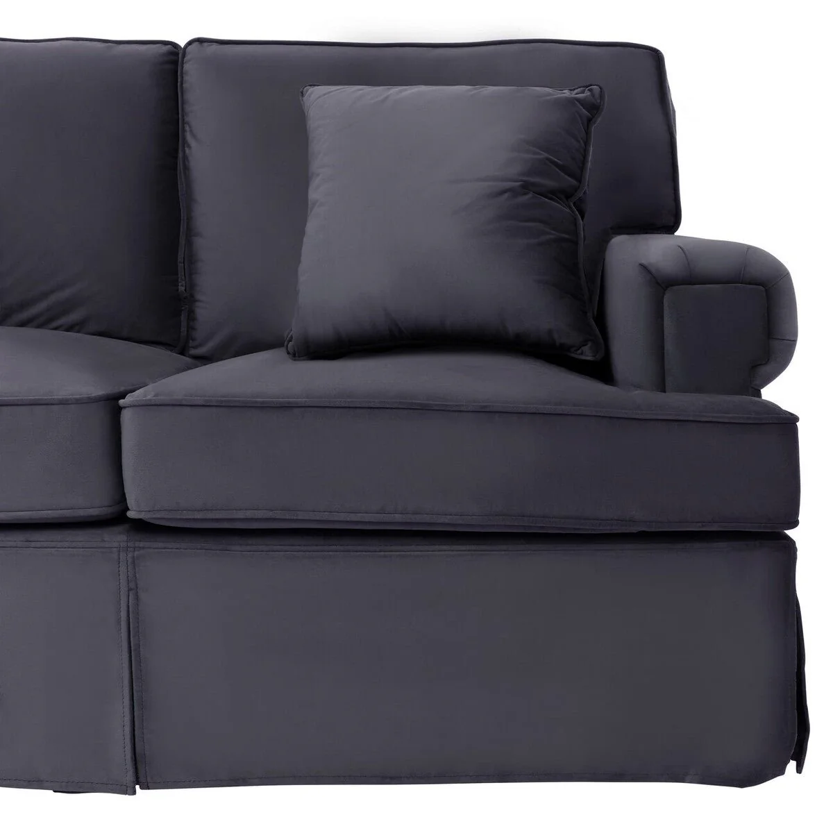 Ralph Three Seat Black Velvet Sofa - Image 13