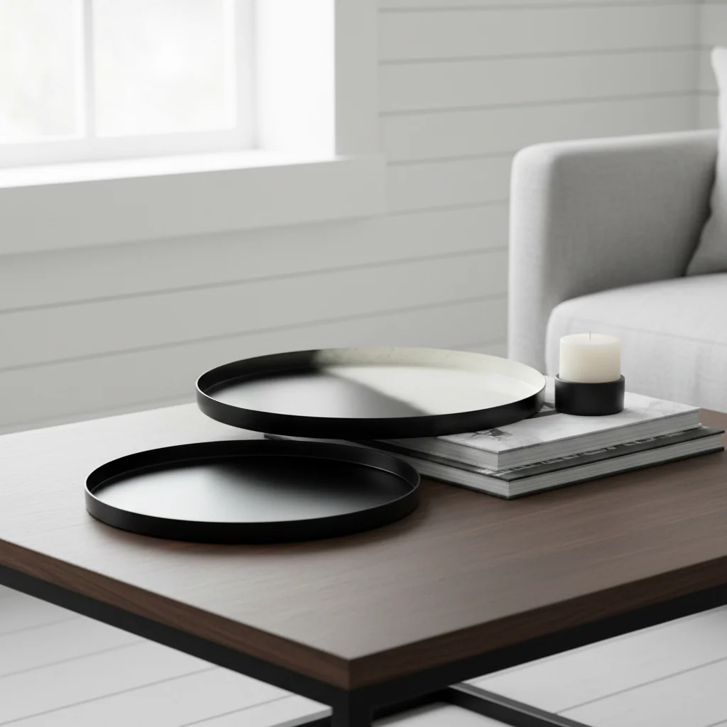 Ramus Set of Two Black And White Ombre Trays - Image 3