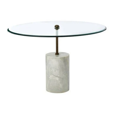 Rany Glass And White Marble Side Table - Image 5