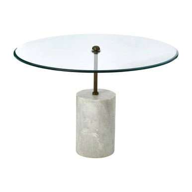 Rany Glass And White Marble Side Table - Image 7