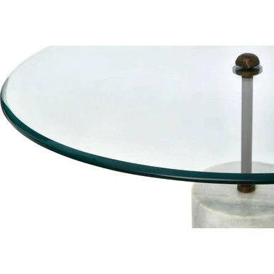 Rany Glass And White Marble Side Table - Image 8