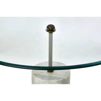 Rany Glass And White Marble Side Table - Image 9
