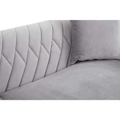 Rashika 3 Seat Grey Velvet Sofa - Image 10