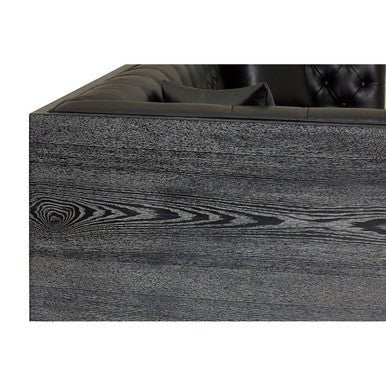 Raven 3 Seat Black Faux Leather Sofa - Image 16