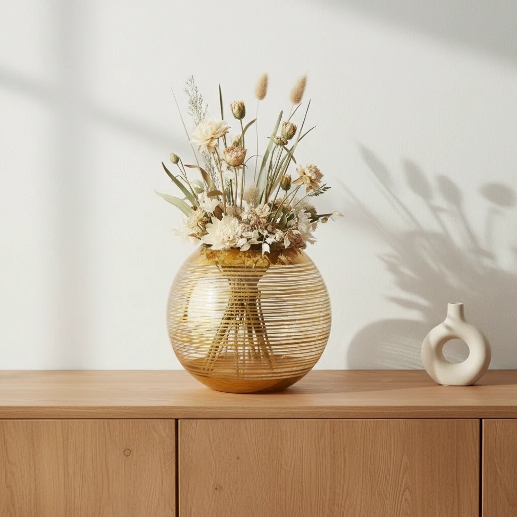Raya Large Rounded Stripe Vase - Image 3