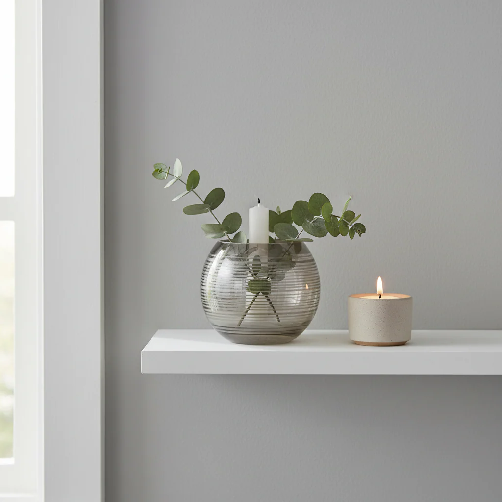 Raya Small Rounded Glass Vase - Image 3