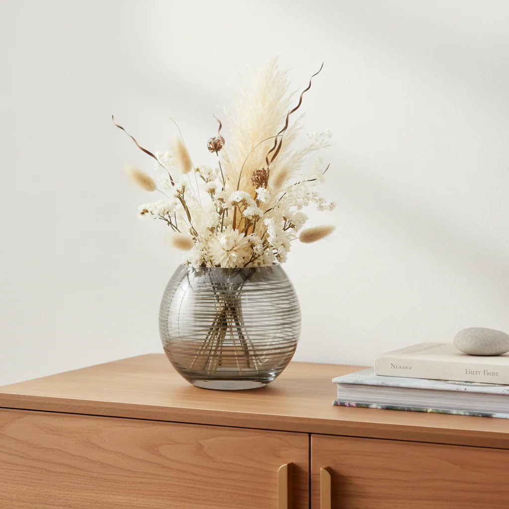 Raya Small Rounded Glass Vase - Image 4