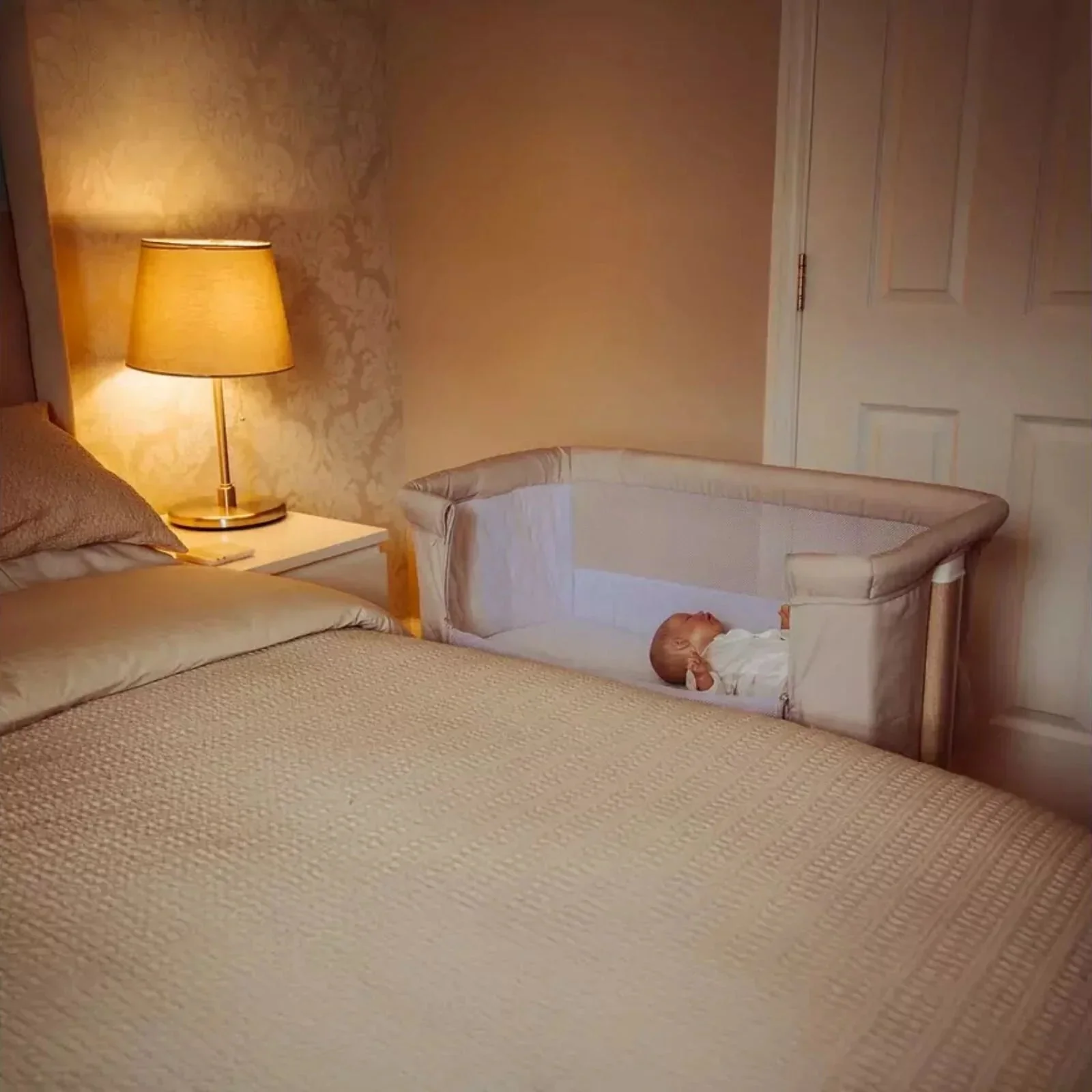 Red Kite Rockabye Bedside Crib - Oatmeal - Image 13