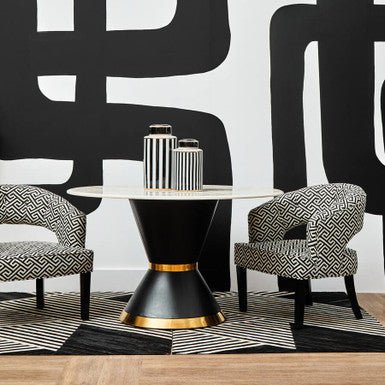 Regents Park Greek Key design Cutout Lounge Chair - Image 13