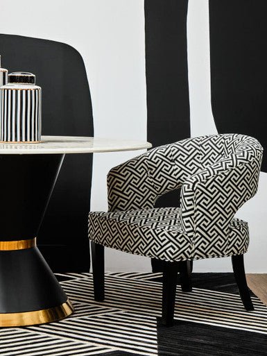 Regents Park Greek Key design Cutout Lounge Chair - Image 17