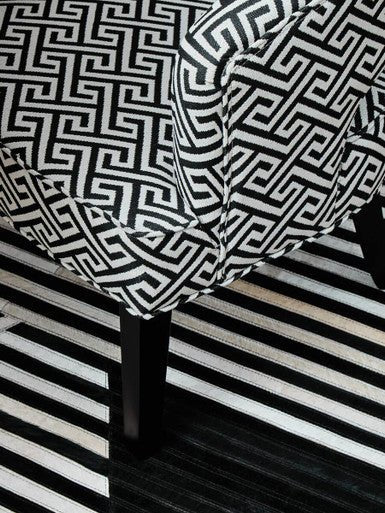 Regents Park Greek Key design Cutout Lounge Chair - Image 20