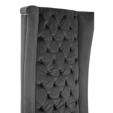 Regents Park Grey Velvet Tall Porter Chair - Image 10
