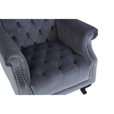 Regents Park Grey Velvet Tall Porter Chair - Image 12