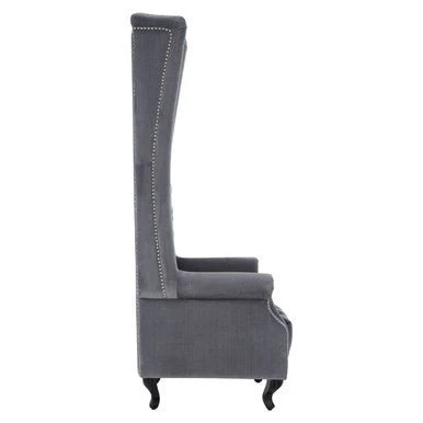 Regents Park Grey Velvet Tall Porter Chair - Image 7