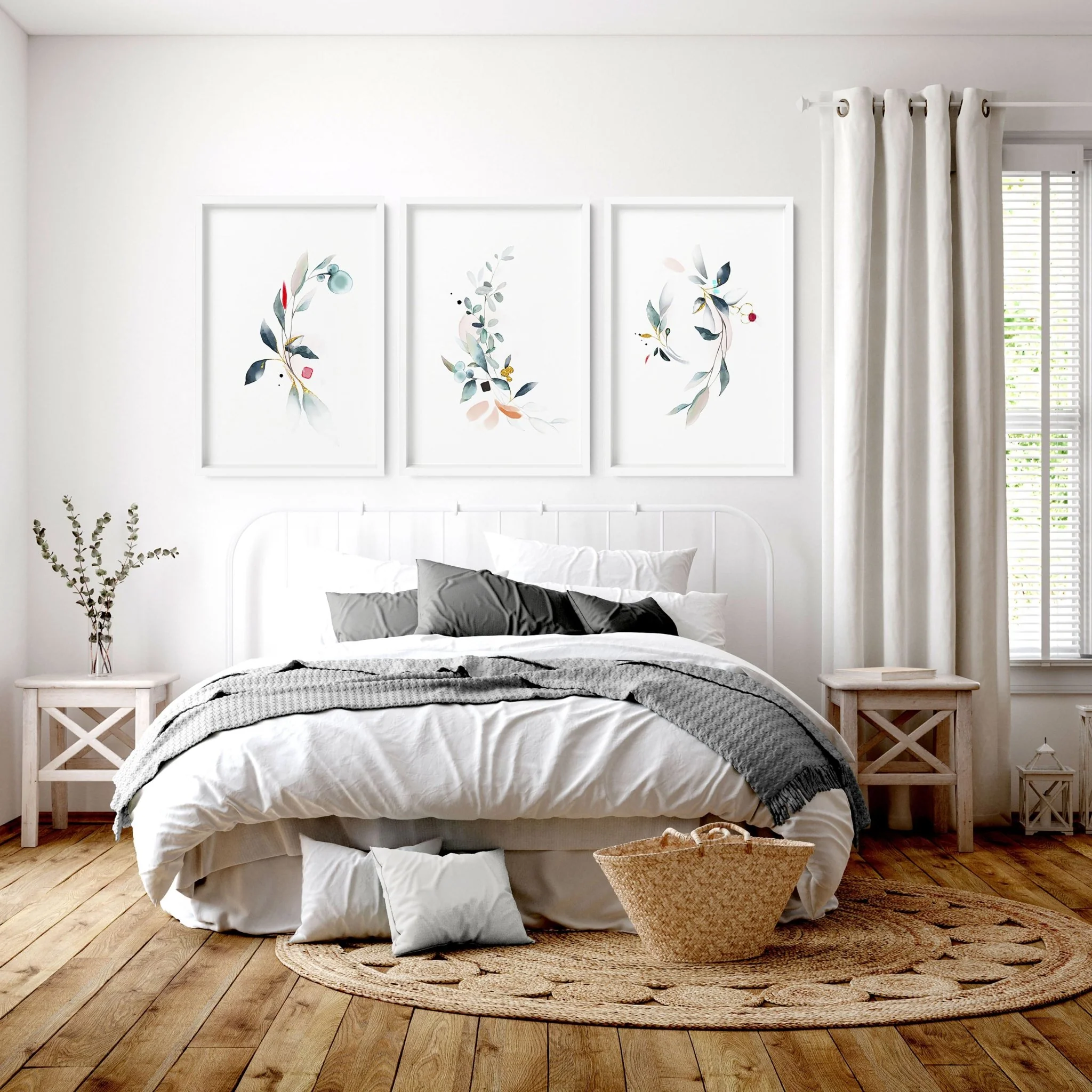 Relaxing bedroom wall art | set of 3 framed art prints - Image 4