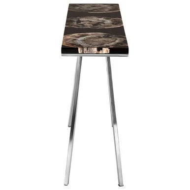 Relic Black Resin And Silver Legs Console Table - Image 6