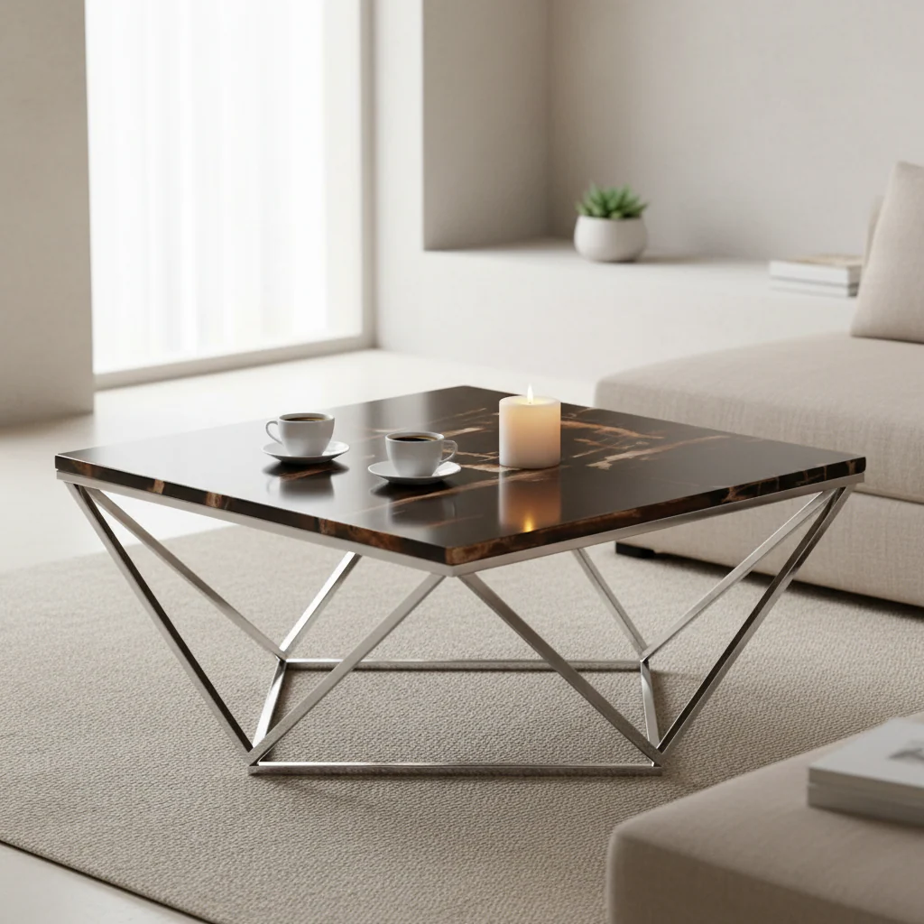Relic Dark Petrified Wood Top Coffee Table - Image 3