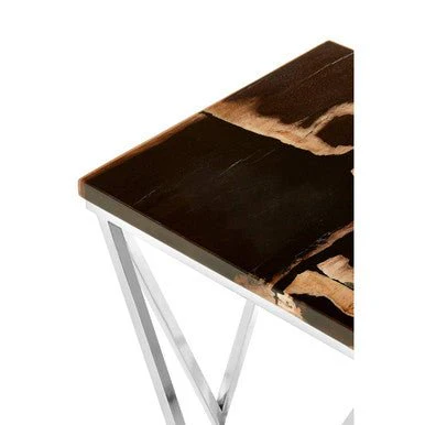 Relic Dark Petrified Wood Top Side Table - Image 6