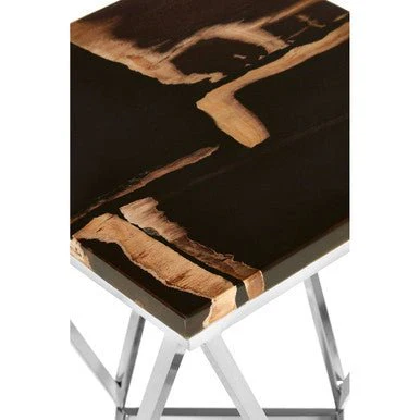 Relic Dark Petrified Wood Top Side Table - Image 7