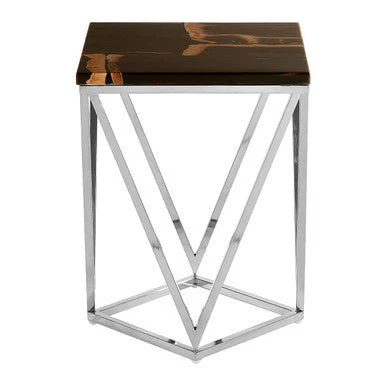 Relic Dark Petrified Wood Top Side Table - Image 8