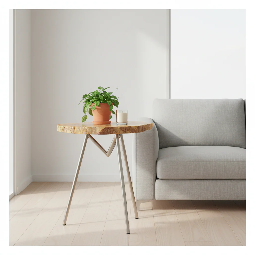 Relic Large Petrified Wood Side Table - Image 4