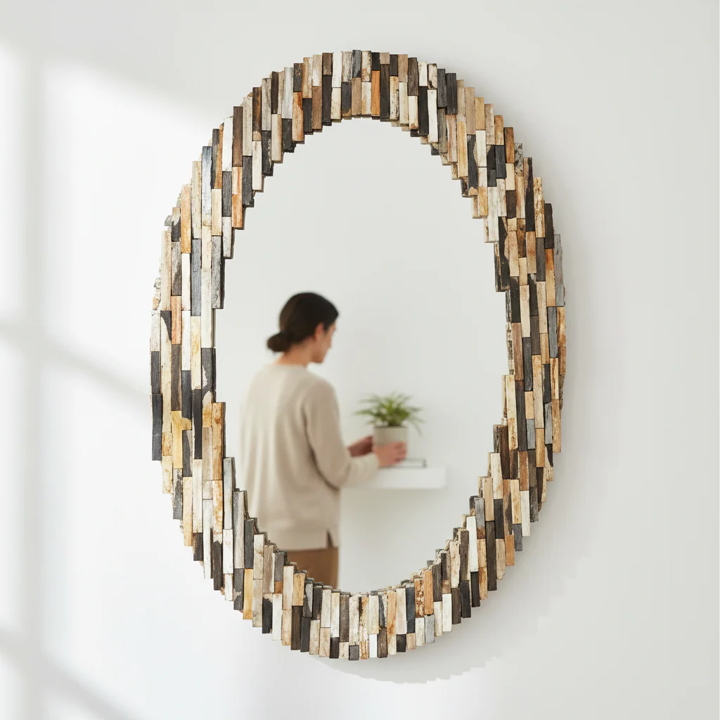 Relic Multi Tile Oval Wall Mirror - Image 2