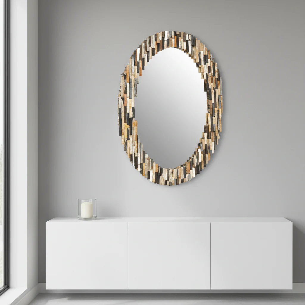 Relic Multi Tile Oval Wall Mirror - Image 4