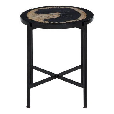 Relic Petrified Wood and Resin Side Table - Image 5
