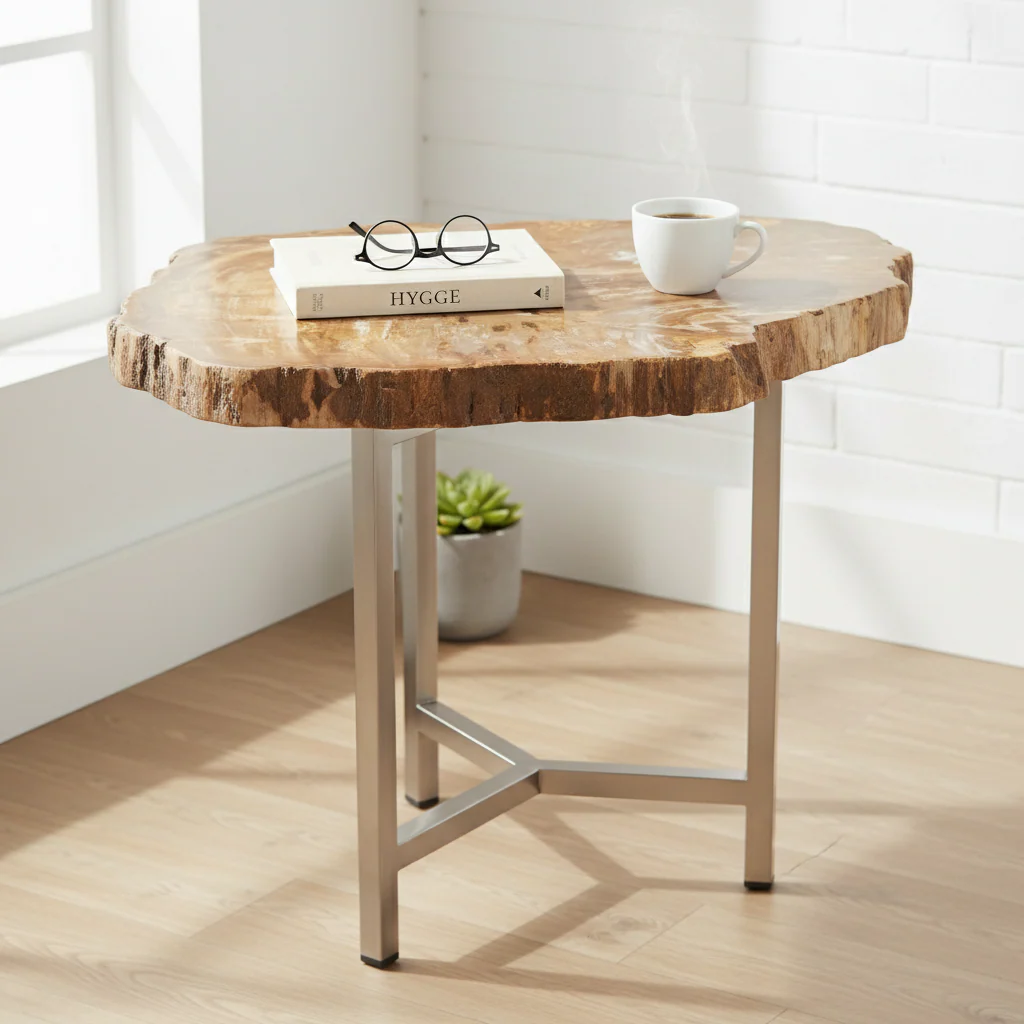 Relic Small Petrified Wood Side Table - Image 3