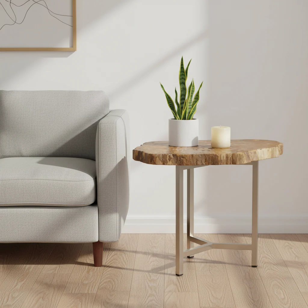 Relic Small Petrified Wood Side Table - Image 4